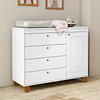 Cómoda Infantil Kidscool Zupi Blanco 4 Cajones Y Puerta- BOMBITA