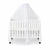 Cuna Plegable Con Ruedas Blanca Madera Maciza Kidscool Con Colchón Y Mosquitero -Preventa 04 de Noviembre