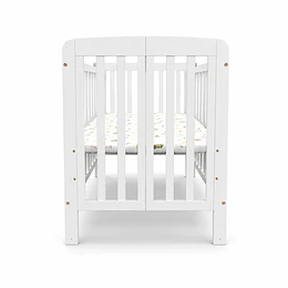 Cuna Plegable Con Ruedas Blanca Madera Maciza Kidscool Con Colchón Y Mosquitero -Preventa 04 de Noviembre
