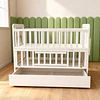 Cuna Multifunción Madera Osito Con Luz Mesa Apoyo Y Colchón Kidscool- Preventa 04 de Noviembre