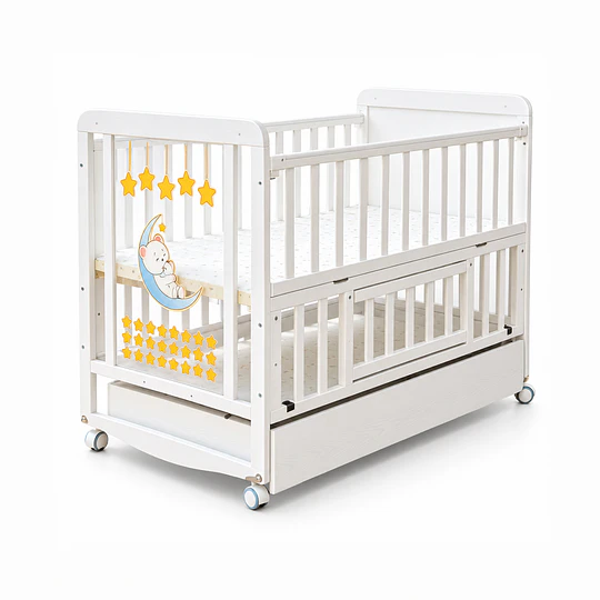 Cuna Multifunción Madera Osito Con Luz Mesa Apoyo Y Colchón Kidscool- Preventa 04 de Noviembre