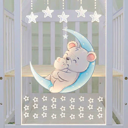 Cuna Multifunción Madera Osito Con Luz Mesa Apoyo Y Colchón Kidscool- Preventa 04 de Noviembre