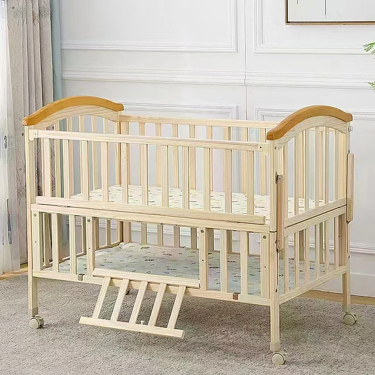 Cuna Colecho Corral Madera Natural con Mudador Kidscool -Preventa 04 de Noviembre 