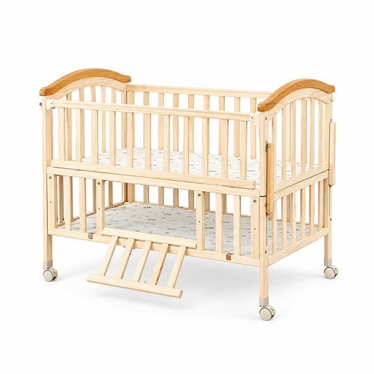 Cuna Colecho Corral Madera Natural con Mudador Kidscool -Preventa 04 de Noviembre 