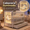 Cuna Multifunción Madera Osito Con Luz Mesa Apoyo Y Colchón Kidscool- Preventa 04 de Noviembre
