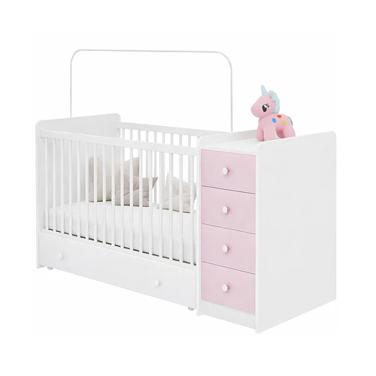 Cuna Con Comoda Top Baby Rosada -BOMBITA