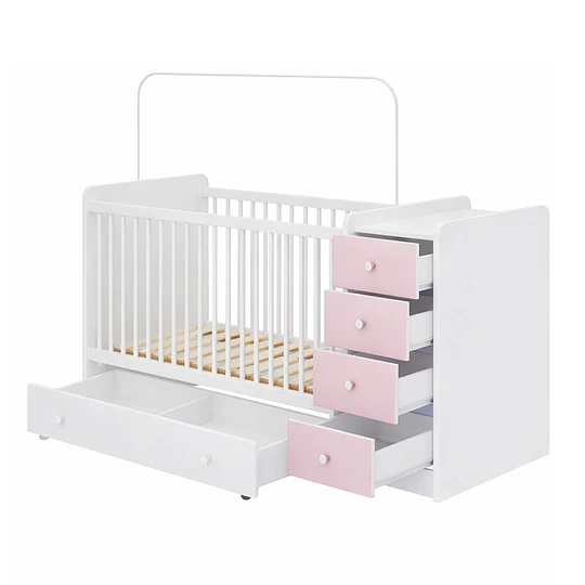 Cuna Con Comoda Top Baby Rosada -BOMBITA