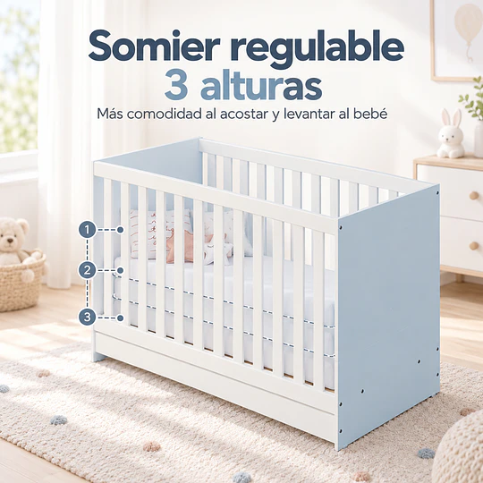 Cuna Colecho Multifuncional 4 en 1 Kidscool Blanca Evolutiva a Cama y Sofá- Preventa 14 de Noviembre