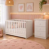 Cuna Colecho Multifuncional 4 en 1 Kidscool Blanca con Cómoda 3 Cajones -Preventa 14 de Noviembre