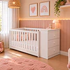 Cuna Colecho Multifuncional 4 en 1 Kidscool Blanca con Cómoda 3 Cajones -Preventa 14 de Noviembre