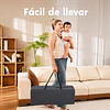 Retiro Express- Cuna Corral Plegable de Viaje Kidscool  con Mudador Organizador y Móvil 104 x 76 x 76 cm Gris