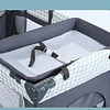 Retiro Express-Cuna Corral Plegable de Viaje Kidscool con Mudador Organizador y Móvil 104 x 70 x 74 cm Gris Estampado
