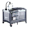 Retiro Express-Cuna Corral Plegable de Viaje Kidscool con Mudador Organizador y Móvil 104 x 70 x 74 cm Gris Estampado