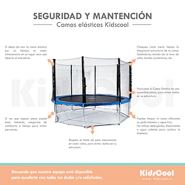 Retiro Express-Cama Elástica Rainbow 10 Pies (3,05 m) Kidscool con Malla de Seguridad, Escalera y Sistema T-Bar 