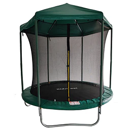 Retiro Express-Cama Elástica Infantil 8 Pies (2,44m) Kidscool Verde con Techo Protector y Sistema T-Bar