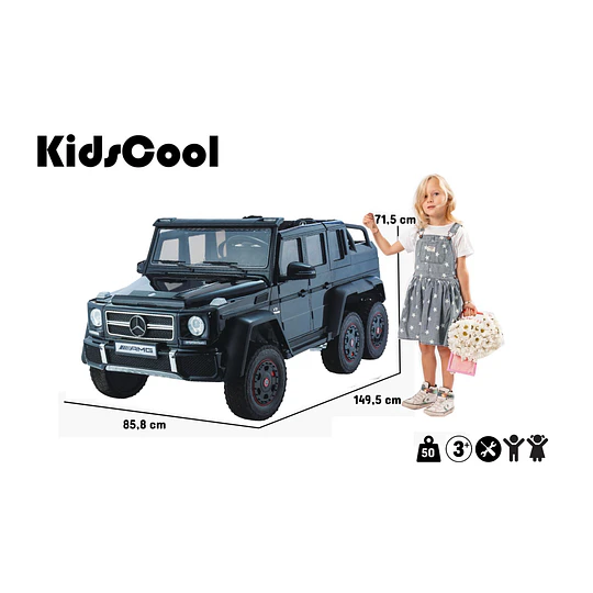 Retiro Express-Mercedes G63 6X6 6 Motores con Licencia 12V Negro