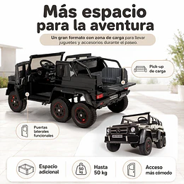 Retiro Express-Mercedes G63 6X6 6 Motores con Licencia 12V Negro