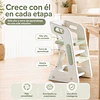 Silla Alta Comedor Infantil Verde Menta / Gris 80x42x51 cm 