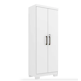 Estante Con Puertas Multiuso Blanco Mate Cinza