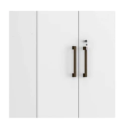 Estante Con Puertas Multiuso Blanco Mate Cinza