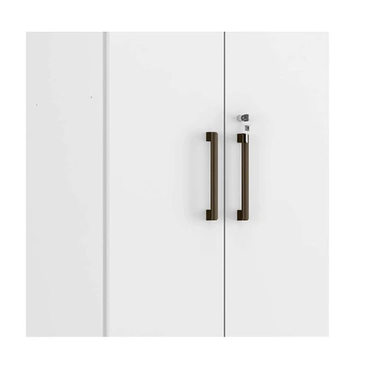 Estante Con Puertas Multiuso Blanco Mate Cinza