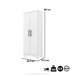 Estante Con Puertas Multiuso Blanco Mate Cinza