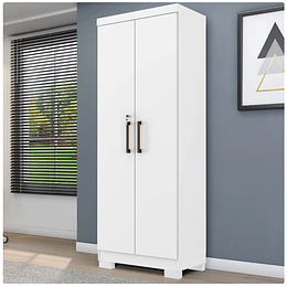 Estante Con Puertas Multiuso Blanco Mate Cinza