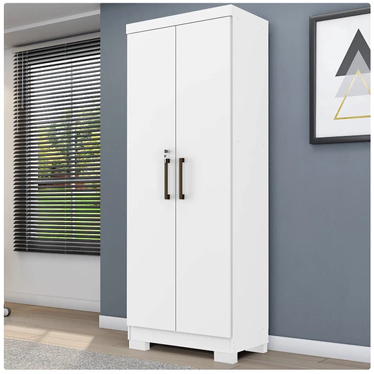 Estante Con Puertas Multiuso Blanco Mate Cinza