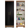 Armario Multiuso 2 Puertas con Llave Canela Negro 187x60.9x37.3 cm MDP 
