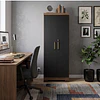 Armario Multiuso 2 Puertas con Llave Canela Negro 187x60.9x37.3 cm MDP 