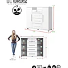 Cómoda Multifuncional Blanca 119x135x44.8 cm MDP 4 Cajones 2 Puertas