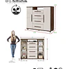 Cómoda Multifuncional Canela Arena 119x135x44.8 cm  MDP 4 Cajones 2 Puertas