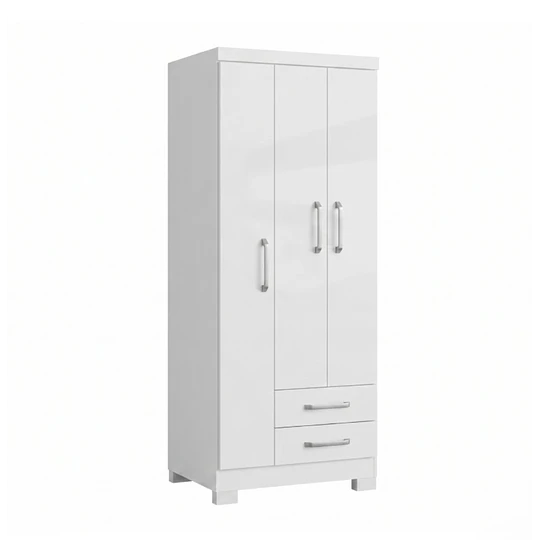 Clóset Ropero Francia Blanco 3 Puertas 2 Cajones MDP 187.4x83.2x47.3 cm