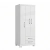Clóset Ropero Francia Blanco 3 Puertas 2 Cajones MDP 187.4x83.2x47.3 cm