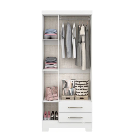 Clóset Ropero Francia Blanco 3 Puertas 2 Cajones MDP 187.4x83.2x47.3 cm