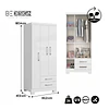 Clóset Ropero Francia Blanco 3 Puertas 2 Cajones MDP 187.4x83.2x47.3 cm