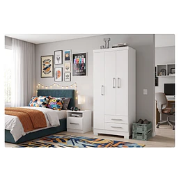 Clóset Ropero Francia Blanco 3 Puertas 2 Cajones MDP 187.4x83.2x47.3 cm