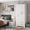 Clóset Ropero Francia Blanco 3 Puertas 2 Cajones MDP 187.4x83.2x47.3 cm