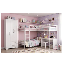 Clóset Ropero Francia Blanco 3 Puertas 2 Cajones MDP 187.4x83.2x47.3 cm