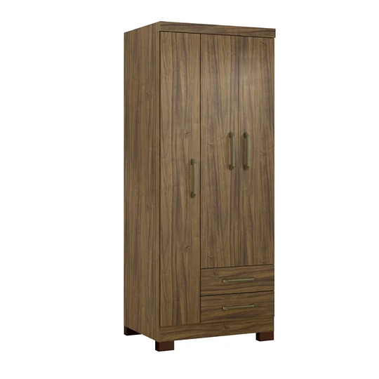 Clóset Ropero Francia Canela 3 Puertas 2 Cajones MDP 187.4x83.2x47.3 cm