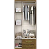 Clóset Ropero Francia Canela 3 Puertas 2 Cajones MDP 187.4x83.2x47.3 cm