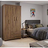 Clóset Ropero Francia Canela 3 Puertas 2 Cajones MDP 187.4x83.2x47.3 cm