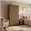 Clóset Ropero Francia Canela 3 Puertas 2 Cajones MDP 187.4x83.2x47.3 cm