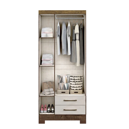 Clóset Ropero Canela Arena 3 Puertas 2 Cajones MDP 187.4x83.2x47.3 cm