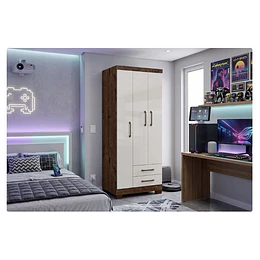 Clóset Ropero Canela Arena 3 Puertas 2 Cajones MDP 187.4x83.2x47.3 cm
