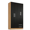 Clóset Ropero 4 Puertas 2 Cajones Canela Negro 174.3x90.4x37.8 cm MDP