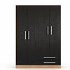 Clóset Ropero 4 Puertas 2 Cajones Canela Negro 174.3x90.4x37.8 cm MDP