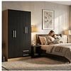Clóset Ropero 4 Puertas 2 Cajones Canela Negro 174.3x90.4x37.8 cm MDP