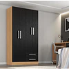 Clóset Ropero 4 Puertas 2 Cajones Canela Negro 174.3x90.4x37.8 cm MDP