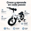 Retiro Express-Bicicleta Infantil 2 en 1 Aro 12 Blanco Balance Pedales Rueditas 